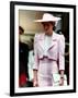 Princess Diana Receives the Freedom of Northampton Wears Pink Suit June 1989-null-Framed Photographic Print