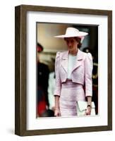 Princess Diana Receives the Freedom of Northampton Wears Pink Suit June 1989-null-Framed Photographic Print