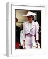 Princess Diana Receives the Freedom of Northampton Wears Pink Suit June 1989-null-Framed Photographic Print