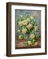 Princess Diana Roses in a Cut Glass Vase-Albert Williams-Framed Giclee Print