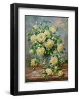 Princess Diana Roses in a Cut Glass Vase-Albert Williams-Framed Giclee Print