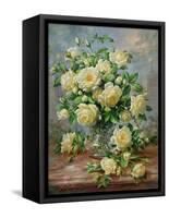 Princess Diana Roses in a Cut Glass Vase-Albert Williams-Framed Stretched Canvas