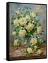 Princess Diana Roses in a Cut Glass Vase-Albert Williams-Framed Stretched Canvas