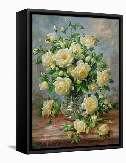 Princess Diana Roses in a Cut Glass Vase-Albert Williams-Framed Stretched Canvas