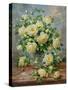 Princess Diana Roses in a Cut Glass Vase-Albert Williams-Stretched Canvas