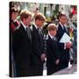 Princess Diana's Funeral coffin leaves Westminster Abbey with Prince Charles Prince Harry Prince Wi-null-Stretched Canvas