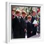 Princess Diana's Funeral coffin leaves Westminster Abbey with Prince Charles Prince Harry Prince Wi-null-Framed Photographic Print