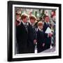 Princess Diana's Funeral coffin leaves Westminster Abbey with Prince Charles Prince Harry Prince Wi-null-Framed Photographic Print