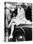 Princess Diana Sitting on Prince Charles Aston Martin Car at Smiths Lawn Windsor-null-Stretched Canvas