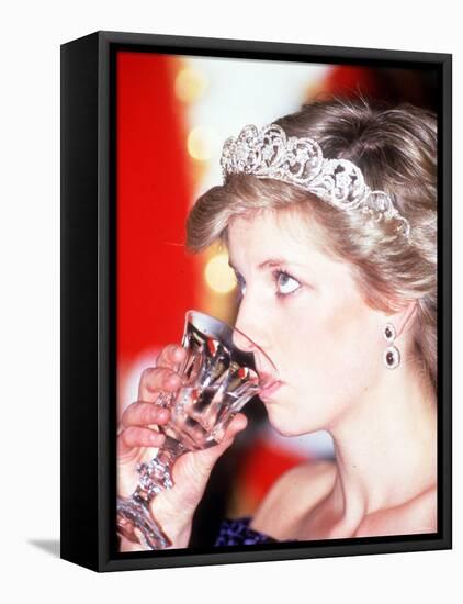 Princess Diana Visits Portugal at Banquet Hosted by the President-null-Framed Stretched Canvas