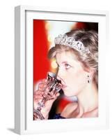 Princess Diana Visits Portugal at Banquet Hosted by the President-null-Framed Photographic Print