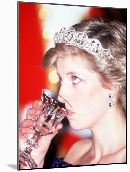 Princess Diana Visits Portugal at Banquet Hosted by the President-null-Mounted Photographic Print