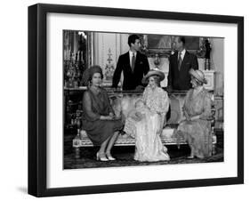 Princess Diana with her new born son Prince William 1982 and husband Prince Charles Prince Philip Q-null-Framed Photographic Print