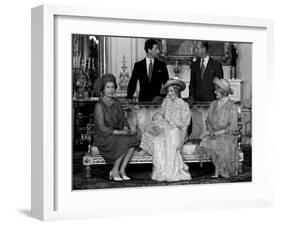 Princess Diana with her new born son Prince William 1982 and husband Prince Charles Prince Philip Q-null-Framed Photographic Print