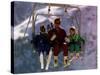 Princess Diana with Her Sons Prince William and Prince Harry on a Chair Lift-null-Stretched Canvas