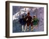 Princess Diana with Her Sons Prince William and Prince Harry on a Chair Lift-null-Framed Premium Photographic Print