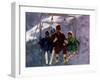 Princess Diana with Her Sons Prince William and Prince Harry on a Chair Lift-null-Framed Premium Photographic Print