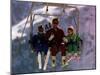 Princess Diana with Her Sons Prince William and Prince Harry on a Chair Lift-null-Mounted Premium Photographic Print