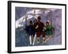 Princess Diana with Her Sons Prince William and Prince Harry on a Chair Lift-null-Framed Photographic Print