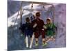 Princess Diana with Her Sons Prince William and Prince Harry on a Chair Lift-null-Mounted Photographic Print