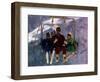 Princess Diana with Her Sons Prince William and Prince Harry on a Chair Lift-null-Framed Photographic Print