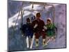 Princess Diana with Her Sons Prince William and Prince Harry on a Chair Lift-null-Mounted Photographic Print