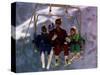 Princess Diana with Her Sons Prince William and Prince Harry on a Chair Lift-null-Stretched Canvas