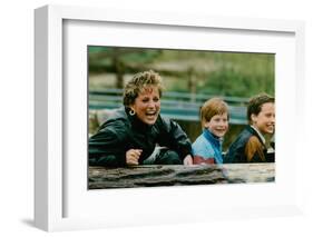 Princess Diana with Prince William and Prince Harry on Ride-Associated Newspapers-Framed Photo