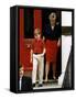 Princess Diana with Prince William leaving Wetherby School-null-Framed Stretched Canvas