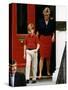 Princess Diana with Prince William leaving Wetherby School-null-Stretched Canvas