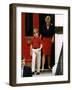 Princess Diana with Prince William leaving Wetherby School-null-Framed Photographic Print