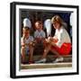 Princess Diana with Sons William and Harry in Majorca as Guests of King Juan Carlos of Spain-null-Framed Photographic Print