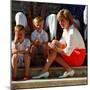 Princess Diana with Sons William and Harry in Majorca as Guests of King Juan Carlos of Spain-null-Mounted Photographic Print