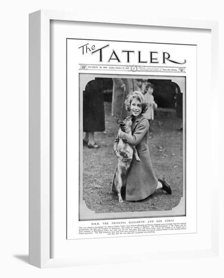 Princess Elizabeth and Her Corgi-null-Framed Photographic Print