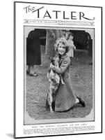 Princess Elizabeth and Her Corgi-null-Mounted Photographic Print