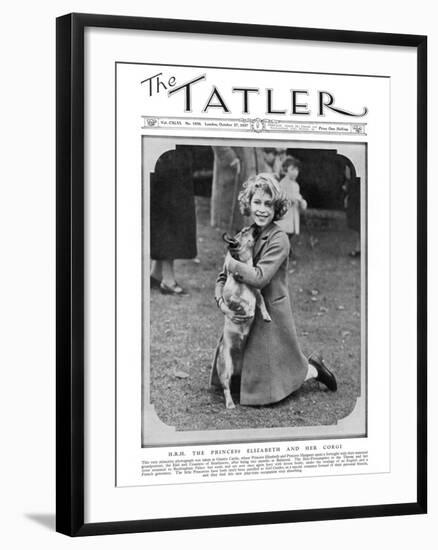 Princess Elizabeth and Her Corgi-null-Framed Photographic Print