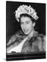Princess Elizabeth (Queen Elizabeth II) wearing a fur coat-Associated Newspapers-Stretched Canvas