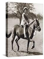 Princess Elizabeth Riding Her Pony in Winsor Great Park, 1930S-null-Stretched Canvas