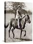 Princess Elizabeth Riding Her Pony in Winsor Great Park, 1930S-null-Stretched Canvas