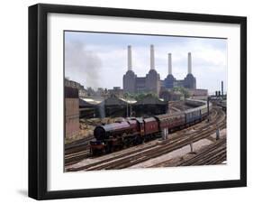 Princess Elizabeth Steam Train Steaming in to Victoria Station-null-Framed Premium Photographic Print