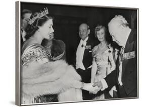 Princess Elizabeth Welcomes Winston Churchill and Prime Minister Clement Atlee at Guildhall-null-Framed Photo