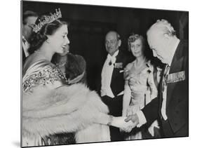 Princess Elizabeth Welcomes Winston Churchill and Prime Minister Clement Atlee at Guildhall-null-Mounted Photo