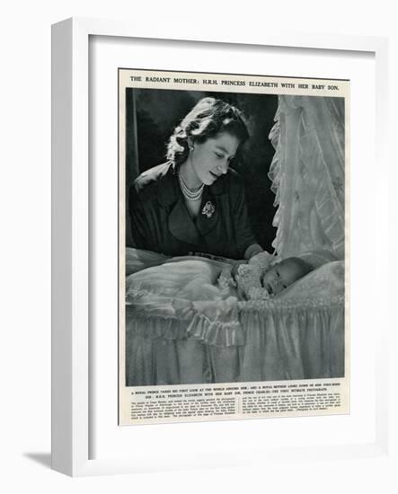 Princess Elizabeth with Her Baby Prince Charles-Cecil Beaton-Framed Art Print