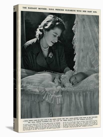 Princess Elizabeth with Her Baby Prince Charles-Cecil Beaton-Stretched Canvas