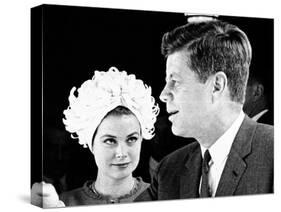 Princess Grace of Monaco and President John F Kennedy-null-Stretched Canvas