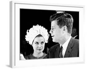 Princess Grace of Monaco and President John F Kennedy-null-Framed Photo