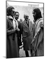 Princess Grace of Monaco Meets Actor Robert Powell 1976. on the Set of the Film the Life of Christ-null-Mounted Photographic Print