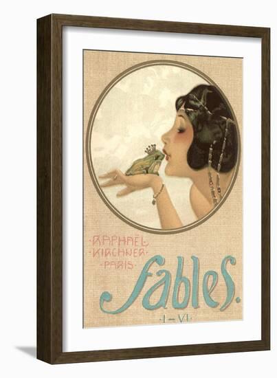 Princess Kissing Frog Prince-null-Framed Art Print