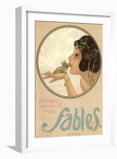 Princess Kissing Frog Prince-null-Framed Art Print