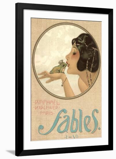 Princess Kissing Frog Prince-null-Framed Art Print